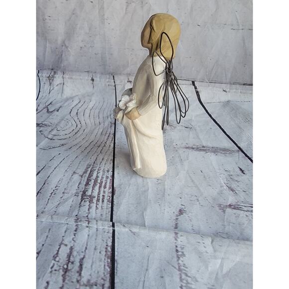 Willow Tree Angel of Spring Figurine Pink White Flowers Demdaco Susan Lordi 2001 - Picture 6 of 8